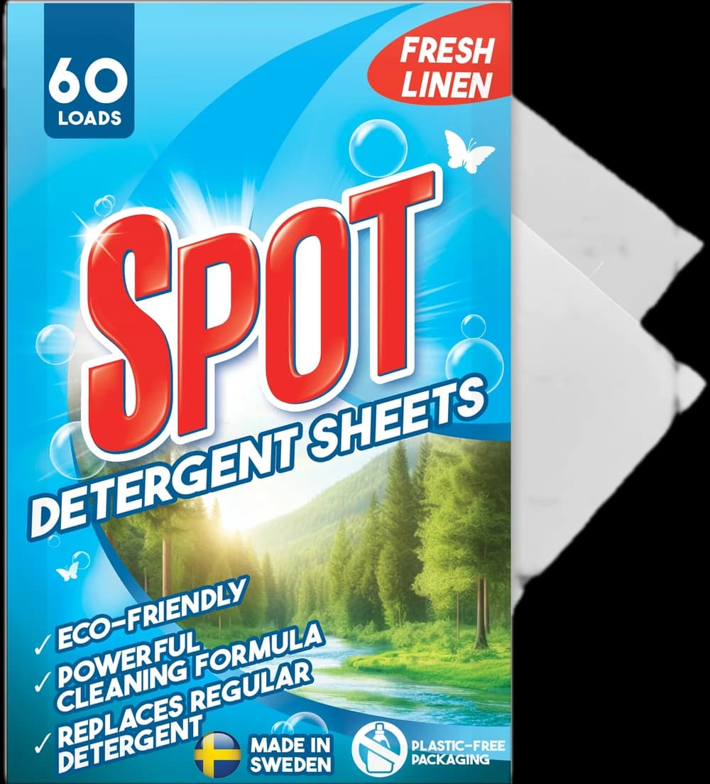 Spot Detergent Sheets pack, Fresh Linen, 60 loads