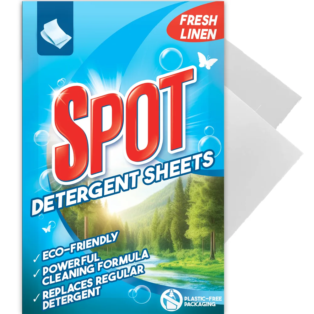 Spot Detergent Sheets pack, Fresh Linen, 60 loads