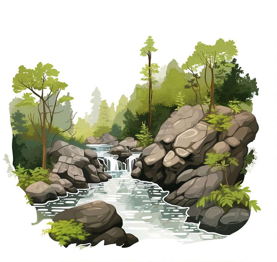 A lush green forest